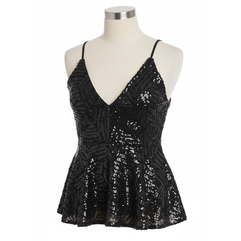 Forever 21 NWT Sequined Peplum Top Size M